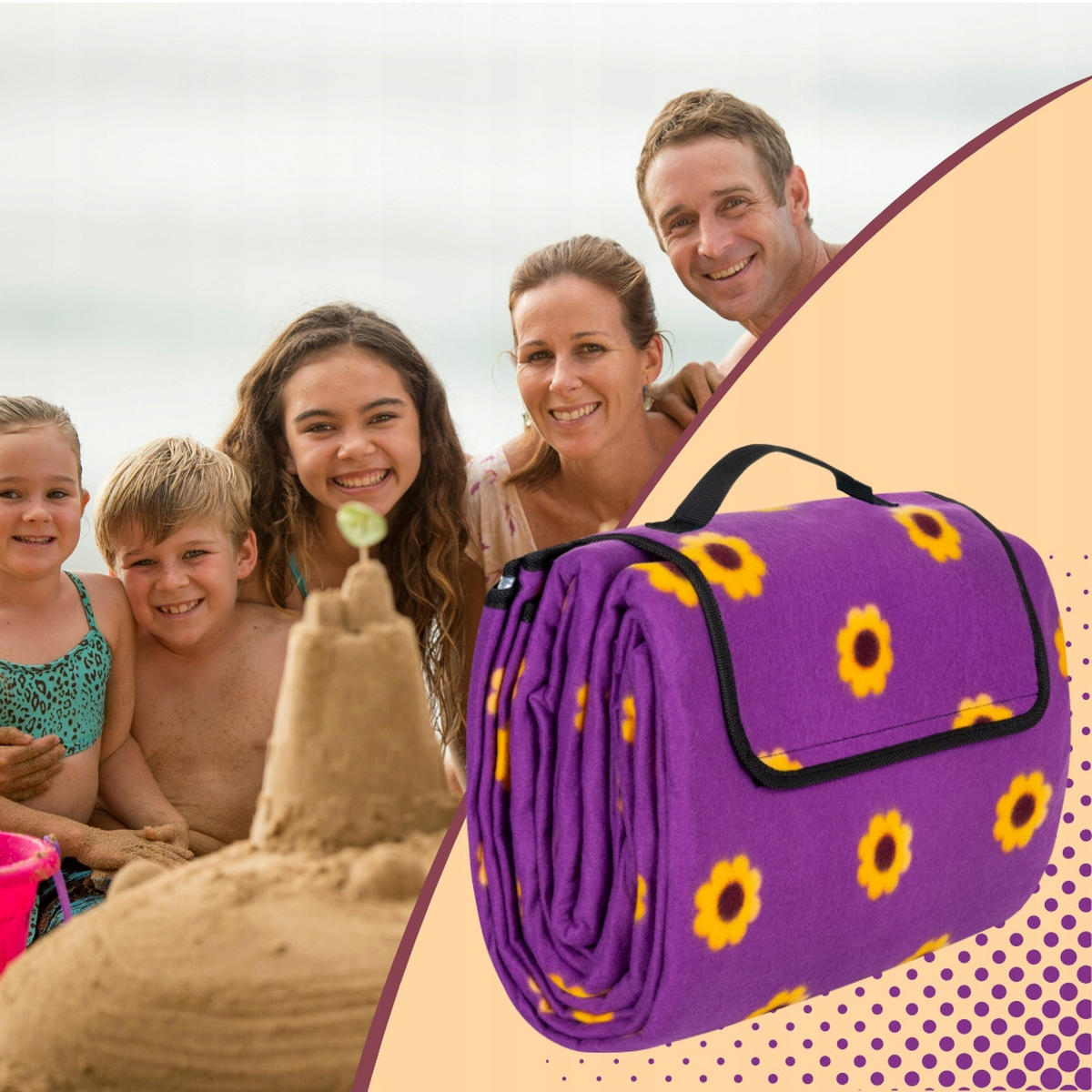 PICKNICKDECKE - Flieder, Textil (200/200cm) - KRUMAD