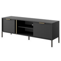 TV-ELEMENT LAVIK RTV1 ABS-Kante Anthrazit Anthrazit - Anthrazit, Glas/Holzwerkstoff (153/54/40cm) - Komodee