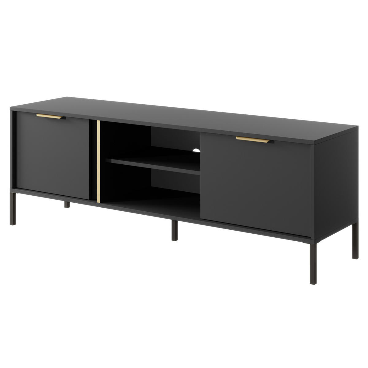 TV-ELEMENT LAVIK RTV1 ABS-Kante Anthrazit Anthrazit - Anthrazit, Glas/Holzwerkstoff (153/54/40cm) - Komodee