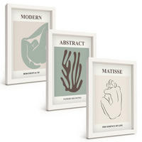 BILDER SET 3er Set - 20x30 cm Weißer Rahmen - Matisses stilvolle abstrakte Gemälde - Weiß, Kunststoff (20/30cm) - TULUP