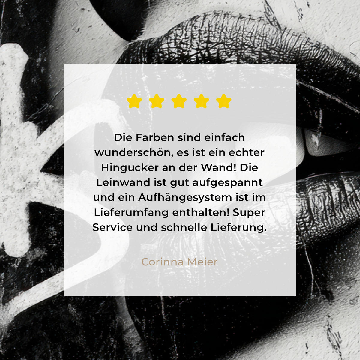 LEINWANDBILD Gesicht - Mund - Graffiti - Schwarz Wohnzimmer Groß 120x80 cm - Schwarz, Textil (120/80cm) - MuchoWow