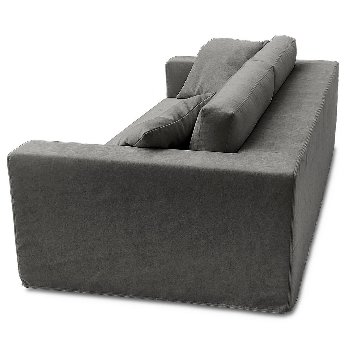 3-SITZER SOFA mit Wechselbezug - Webstoff - Dunkelgrau, Textil (245/63/122cm) - home24