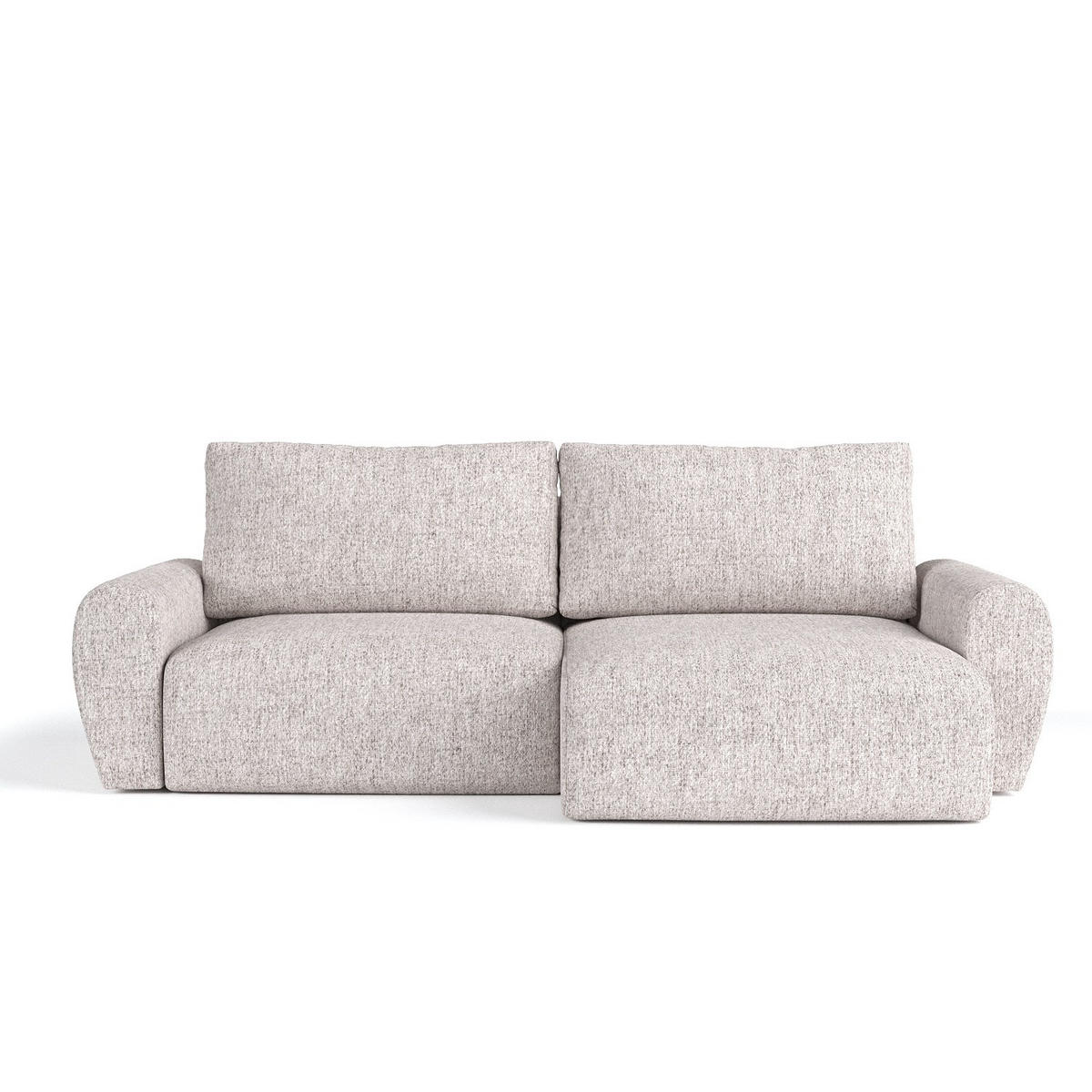 ECKSOFA OMARI mit Schlaffunktion Beige im Neve Stoff - Beige/Schwarz, Holz/Holzwerkstoff (253/153cm) - AltaBeds