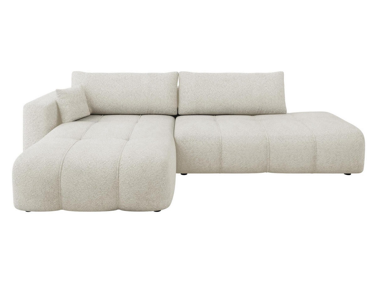 ECKSOFA Furyn O Boucle, Seite: Links - Schwarz/Naturfarben, Holzwerkstoff/Kunststoff (262/145cm) - MIRJAN24