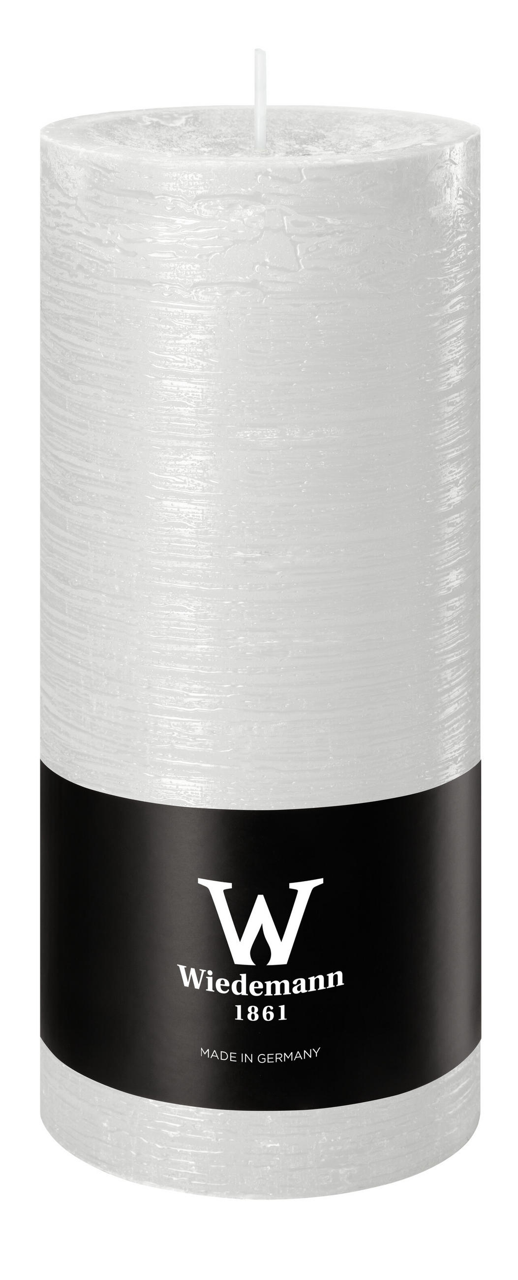 STUMPENKERZE Rustik Marble Style Weiß 160 x Ø 68 mm - Weiß, Paraffin (7/16cm) - Wiedemann Kerzen