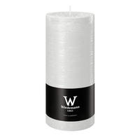 STUMPENKERZE Rustik Marble Style Weiß 160 x Ø 68 mm - Weiß, Paraffin (7/16cm) - Wiedemann Kerzen