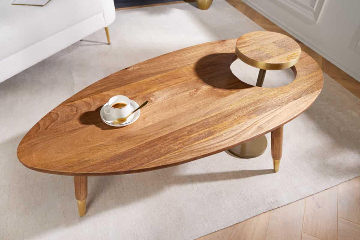 COUCHTISCH GATSBY Mango oval Braun|Natur 110cm - Braun, Holz/Metall (53/110/41cm) - riess-ambiente