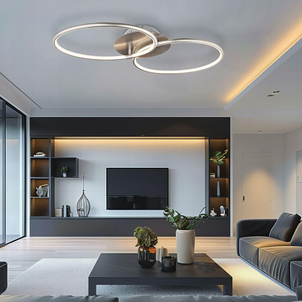 LED DECKENLEUCHTE KYLE Silber Metall - Silberfarben, Metall (70/40/8.6cm) - Globo Lighting