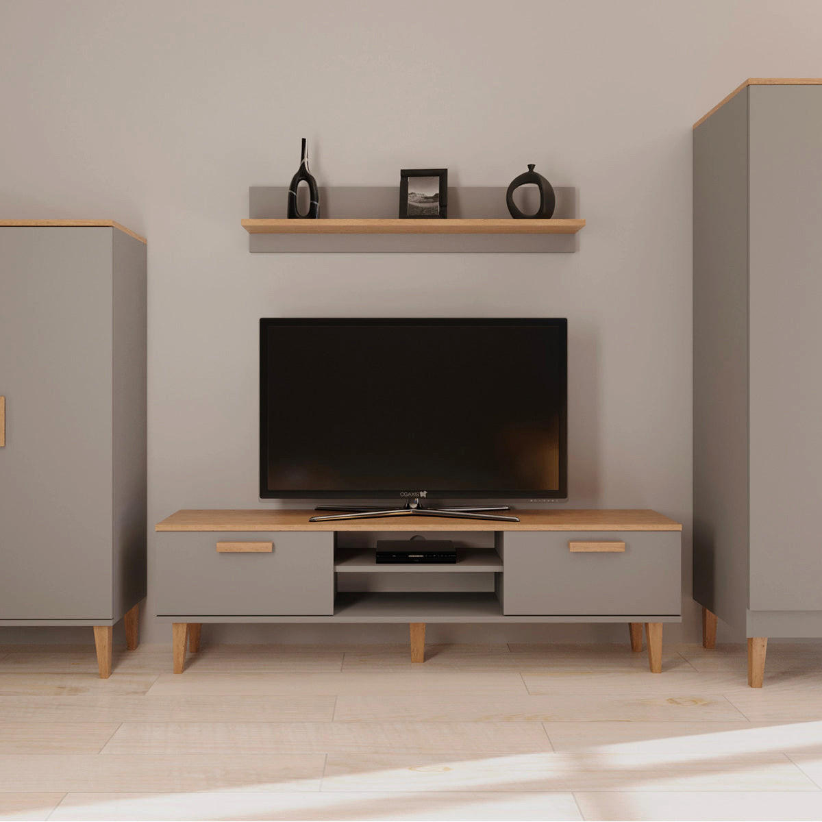 TV-MÖBEL Denver Grau - Grau, Holzwerkstoff (160/47/35cm) - Petits-meubles