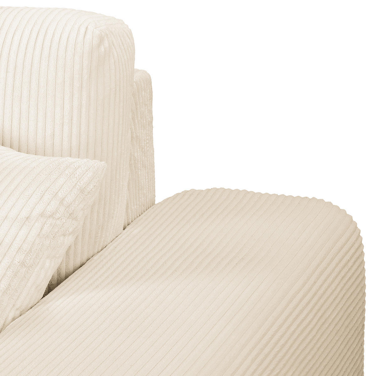 BIGSOFA - Creme/Schwarz, Kunststoff/Textil (237/79/144cm) - home24