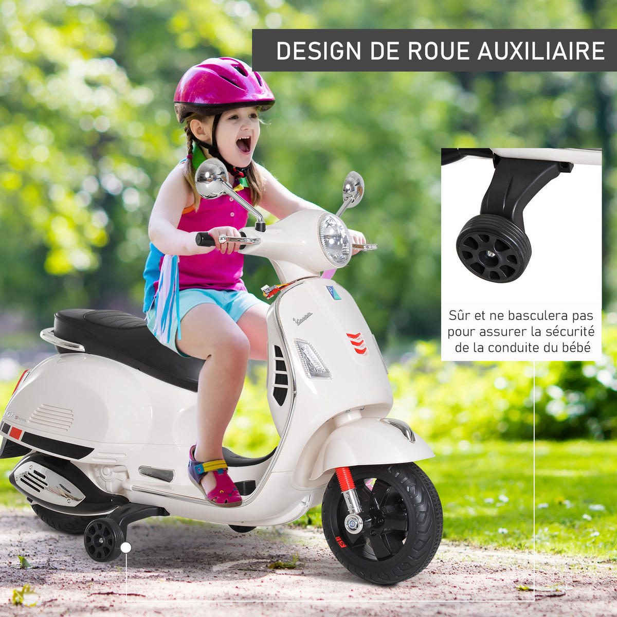 ELEKTRO-KINDERAUTO DE-12988 Stützräder Weiß - Weiß, Kunststoff (102/50.5/75.5cm) - ComfortXL