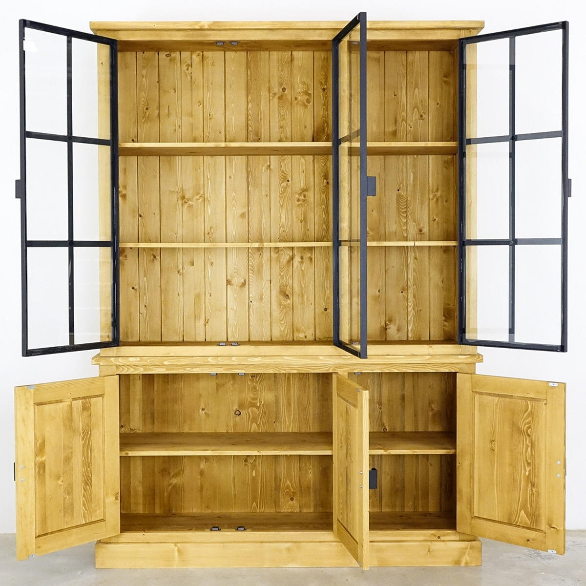 VITRINE aus Massivholz Industrial - Honig, Holz (160/223/45cm) - Seart