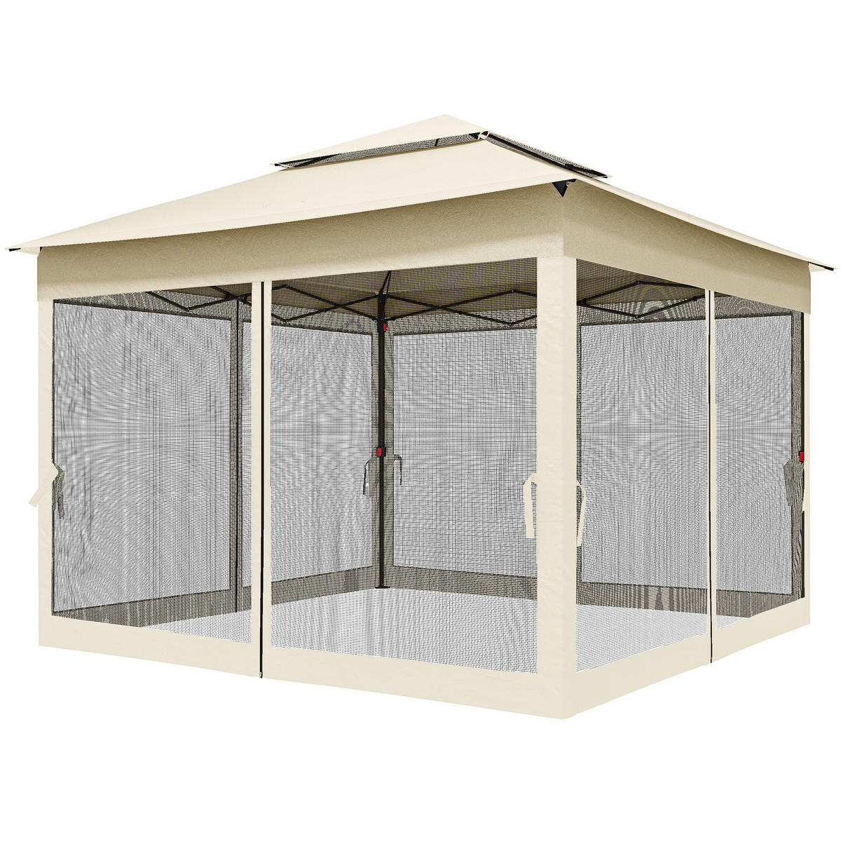 PAVILLON DE-13990 Pop-up 3/3 m, Doppeldach, Moskitonetze Creme - Creme, Textil (325/270/325cm) - ComfortXL