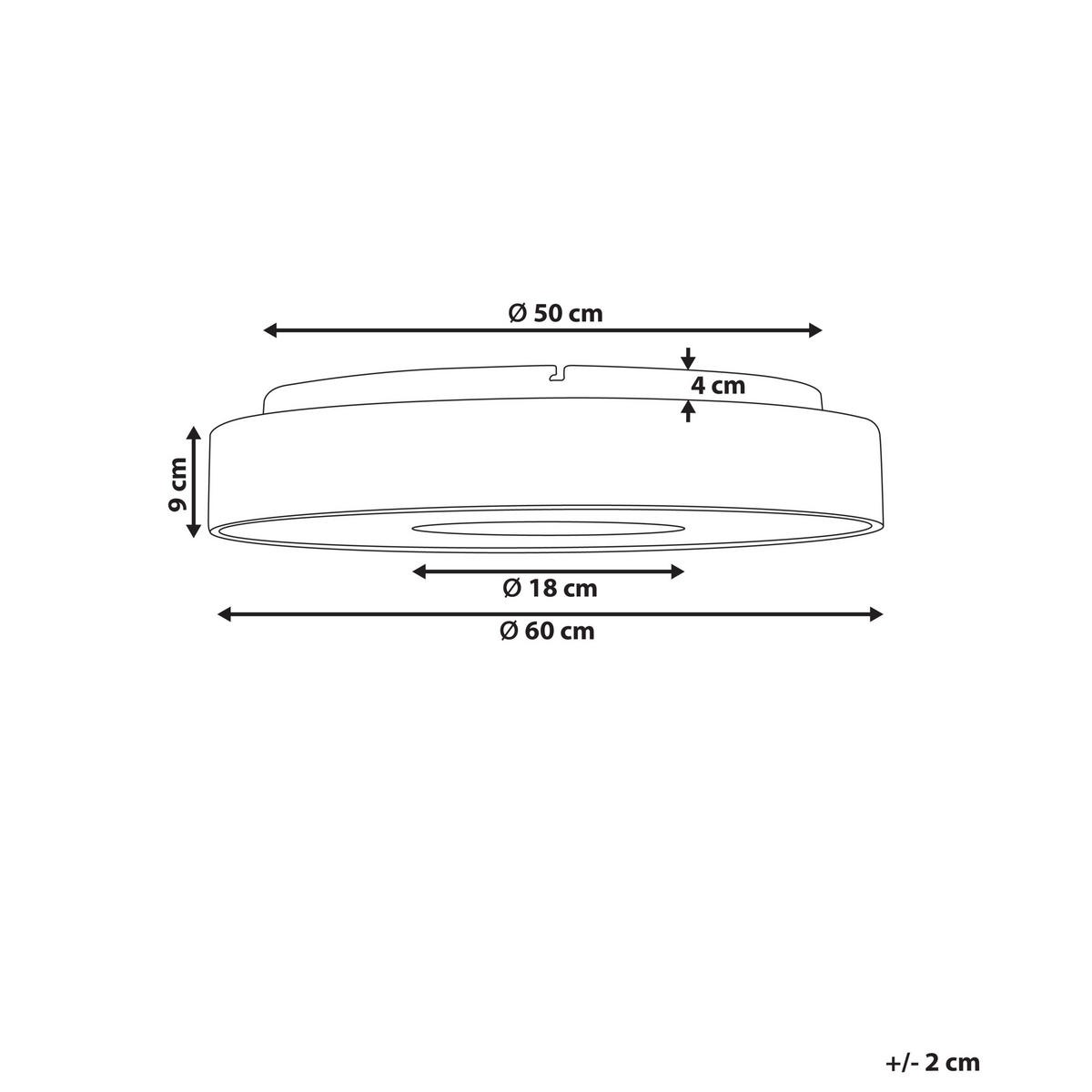 LED-DECKENLAMPE Heller Holzfarbton Bragoto - Hellbraun, Metall (60/60/9cm) - Beliani