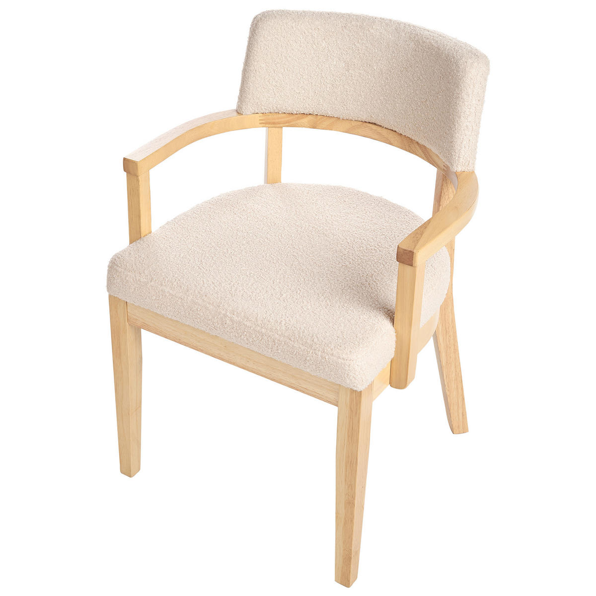 ESSZIMMERSTUHL 2er-Set Bouclé Hellbeige Dalbo - Beige, Textil (59/82/56cm) - Beliani