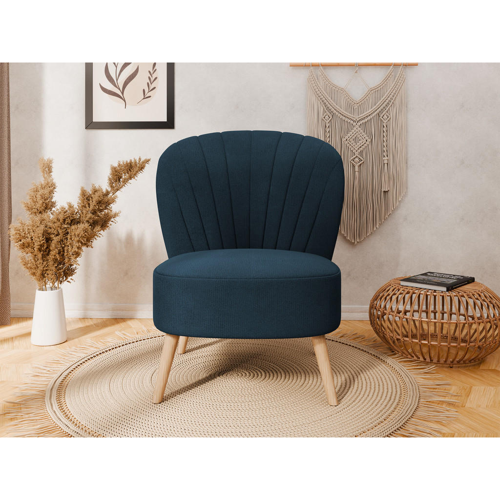 Thumbnail - Panda Möbel Sessel, Blau, Holz, 1-Sitzer, 68x82x78 cm, Oeko-Tex® Standard 100, Wohnzimmer, Sessel, Polstersessel