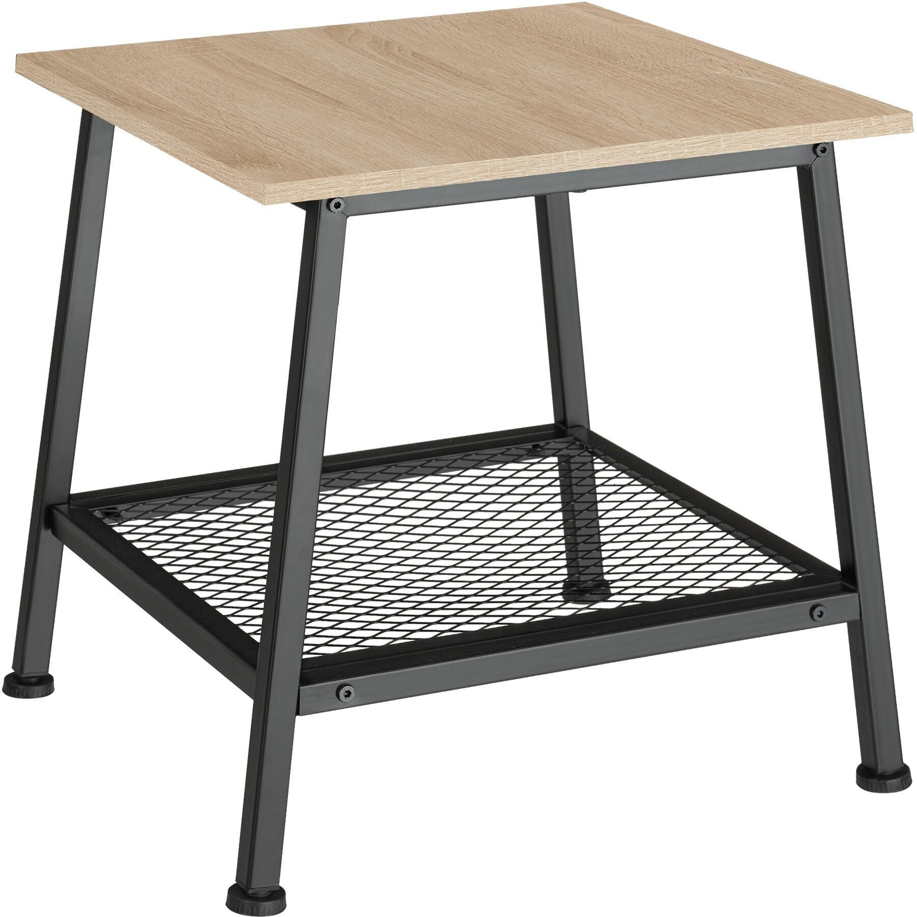 BEISTELLTISCH Bedford,45,5 x 45 x 47 cm,Industrial Holz hell, Eiche Sonoma - Naturfarben, Holz (45.5/45/47cm) - tectake