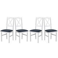 ESSZIMMERSTUHL - Set 4x Nilo 11, weiss,hygge 96 - Dunkelgrau/Weiß, Holz (43/95/40cm) - Leaf Design