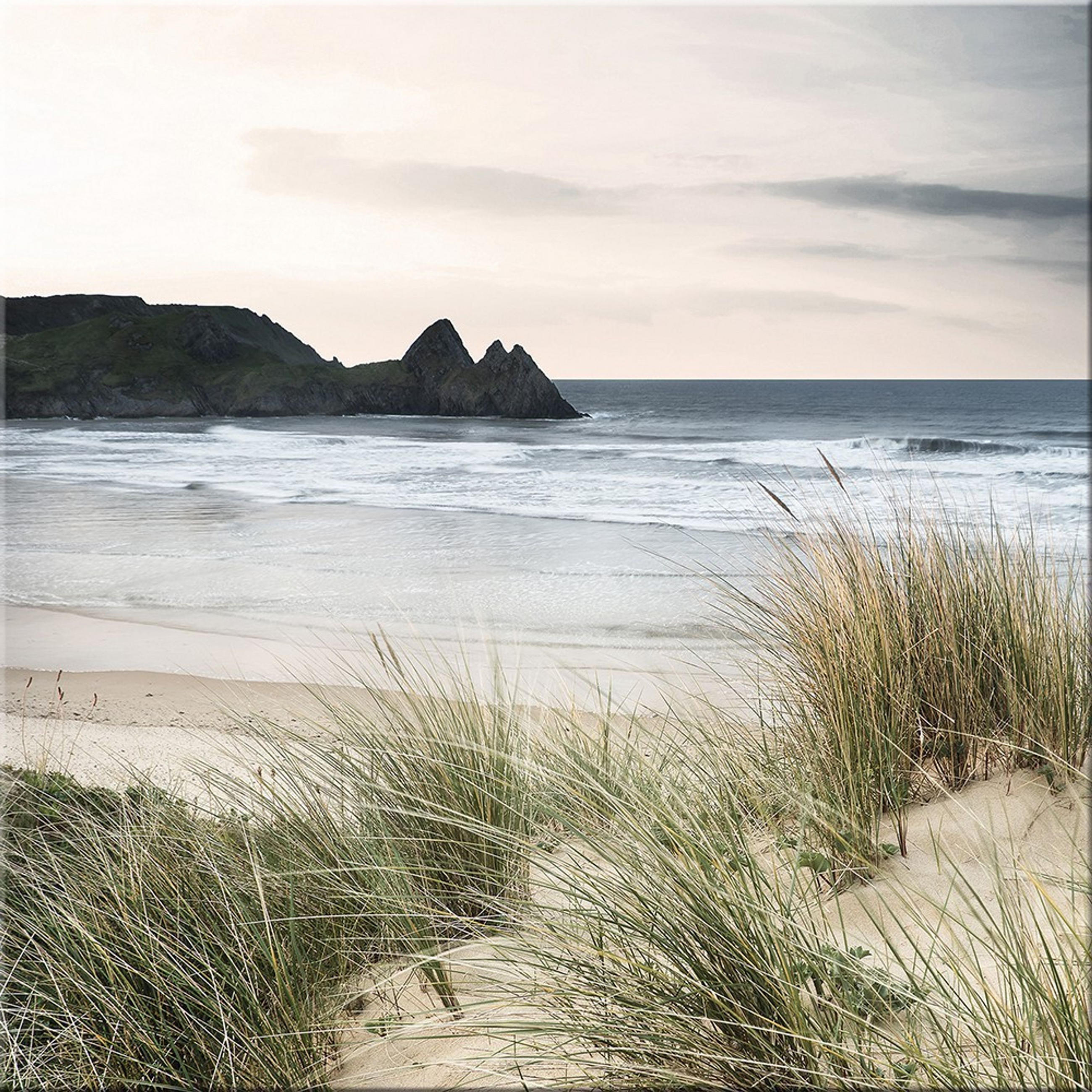 GLASBILD 30×30 cm Strand - Beige, Glas (30/30cm) - artissimo