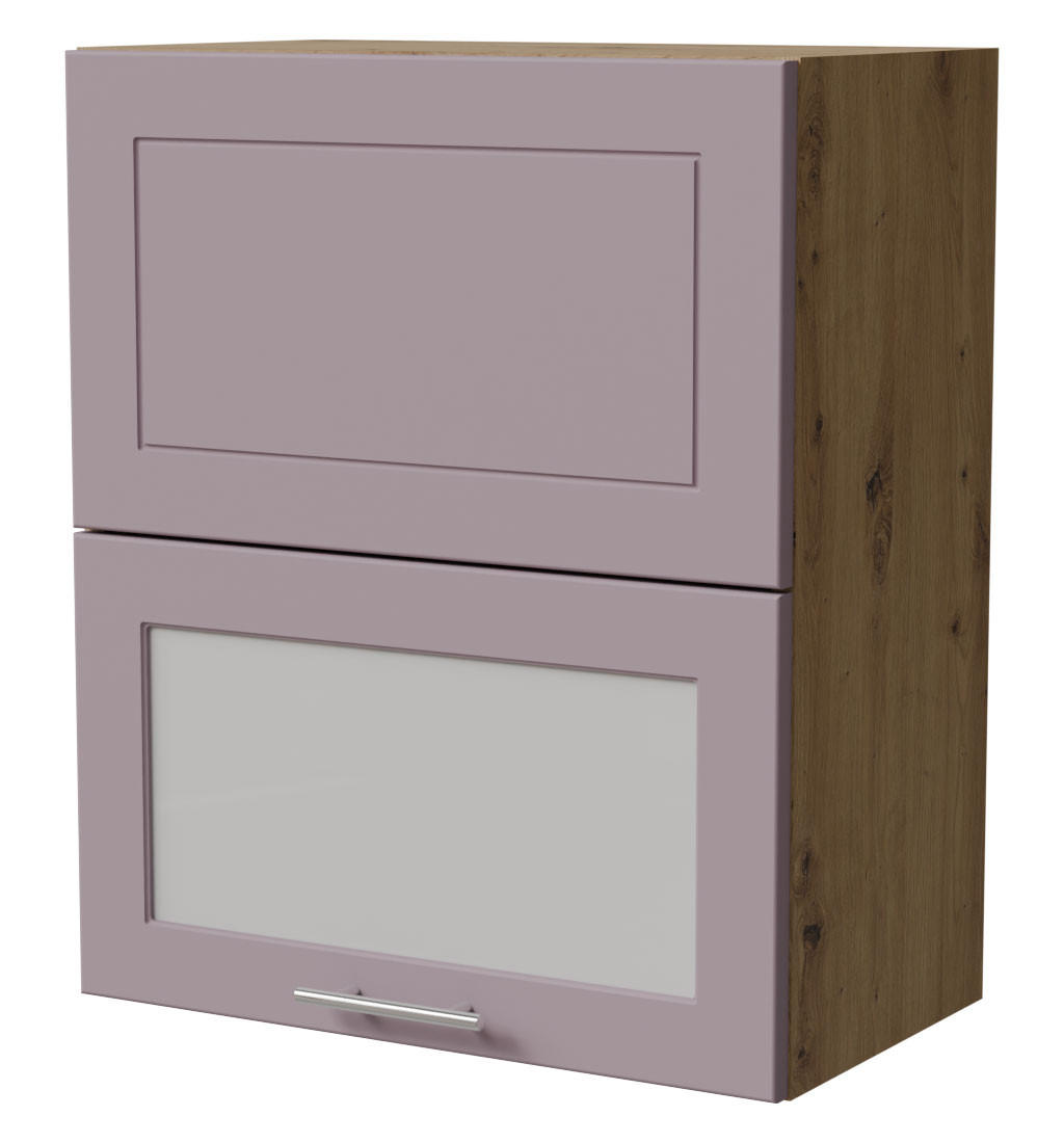 KLAPPHÄNGESCHRANK Bari W8BS/60-AV Eiche Artisan / RAL 4009 pastellviolett 60 / 32,5 / 72cm - Violett/Eiche Artisan, Holz/Holzwerkstoff (60/72/32.5cm) - Feldmann-Wohnen