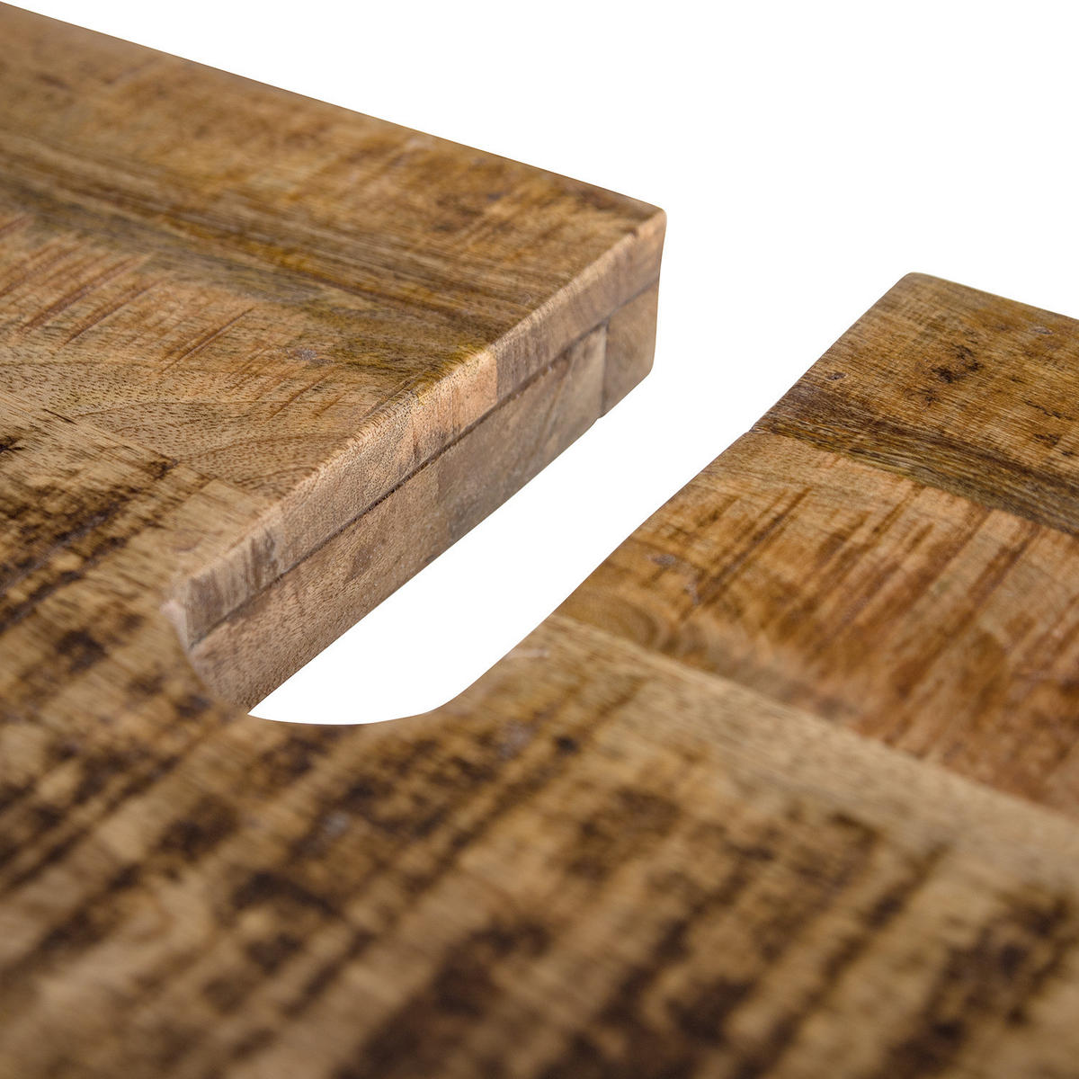 WASCHBECKENUNTERSCHRANK - Mango massiv / Eisen - Schwarz/Braun, Holz/Metall (68/57/30cm) - home24
