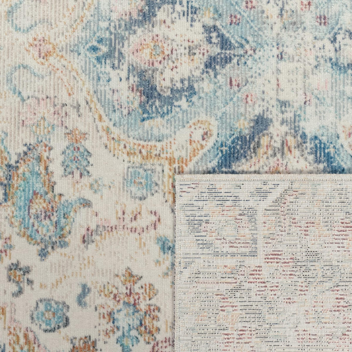 OUTDOOR Teppich Orientalisch Vintage Balkon, Terrasse schmutzabweisend Blau Rechteckig 60x100 - Blau, Textil (60/100cm) - KADIMA DESIGN