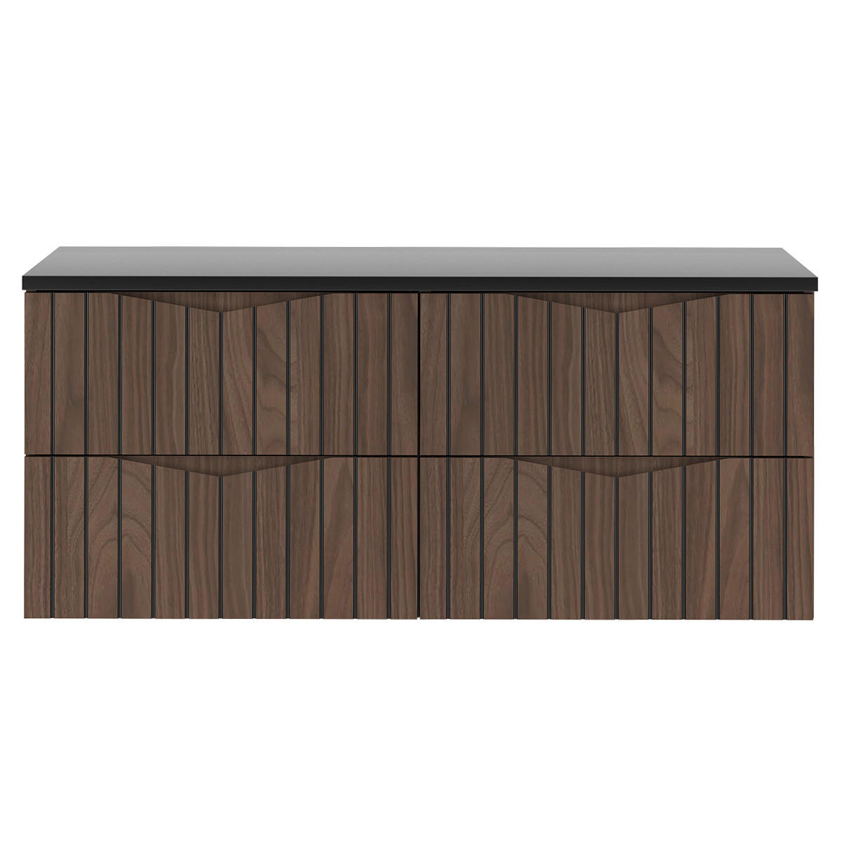 WASCHTISCHUNTERSCHRANK 120.6cm Siena Holz und Schwarz - Schwarz, Holzwerkstoff (120.6/52.2/46.5cm) - Petits-meubles