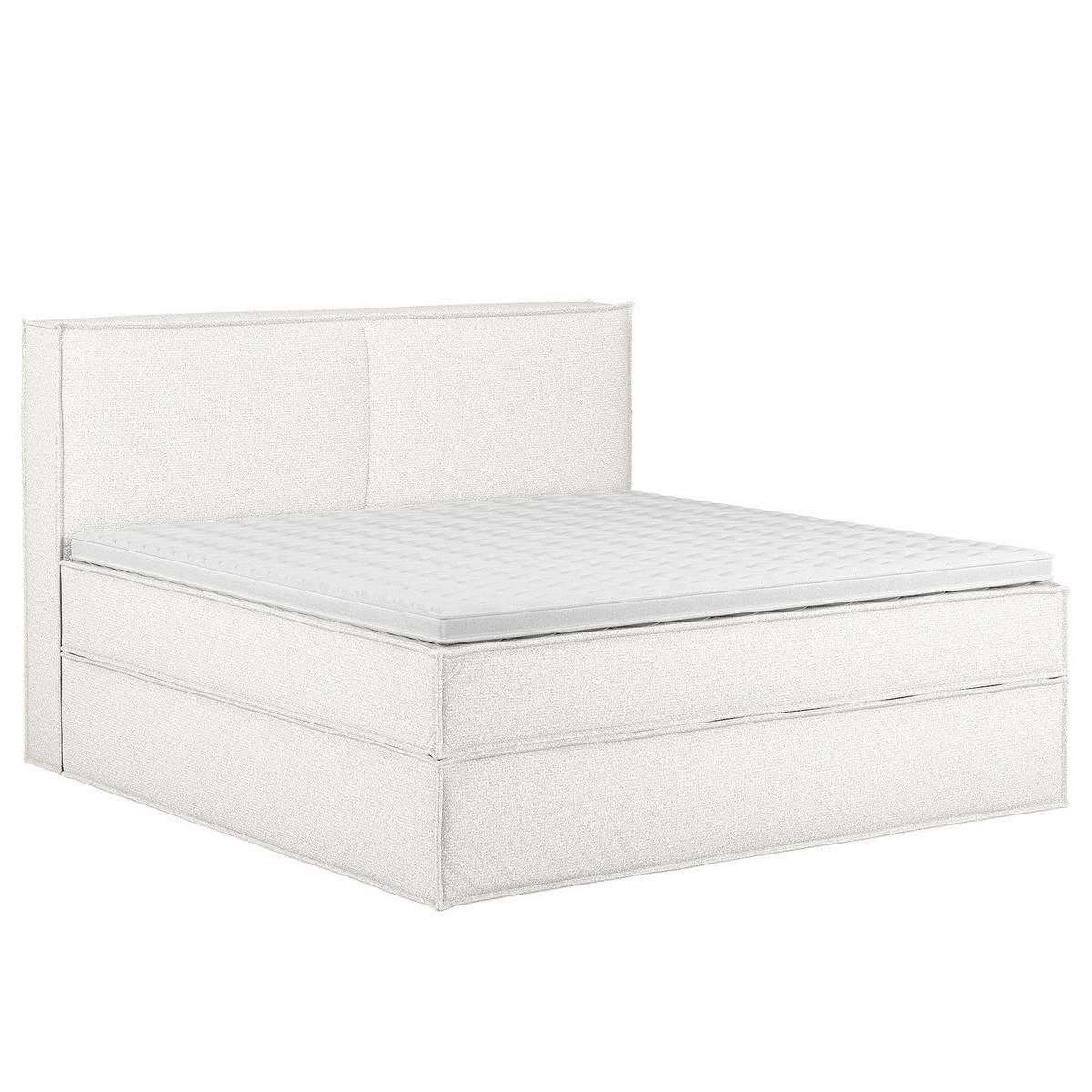 BOXSPRINGBETT mit Kopfteil - Premium - Weiß, Textil (200/200cm) - home24