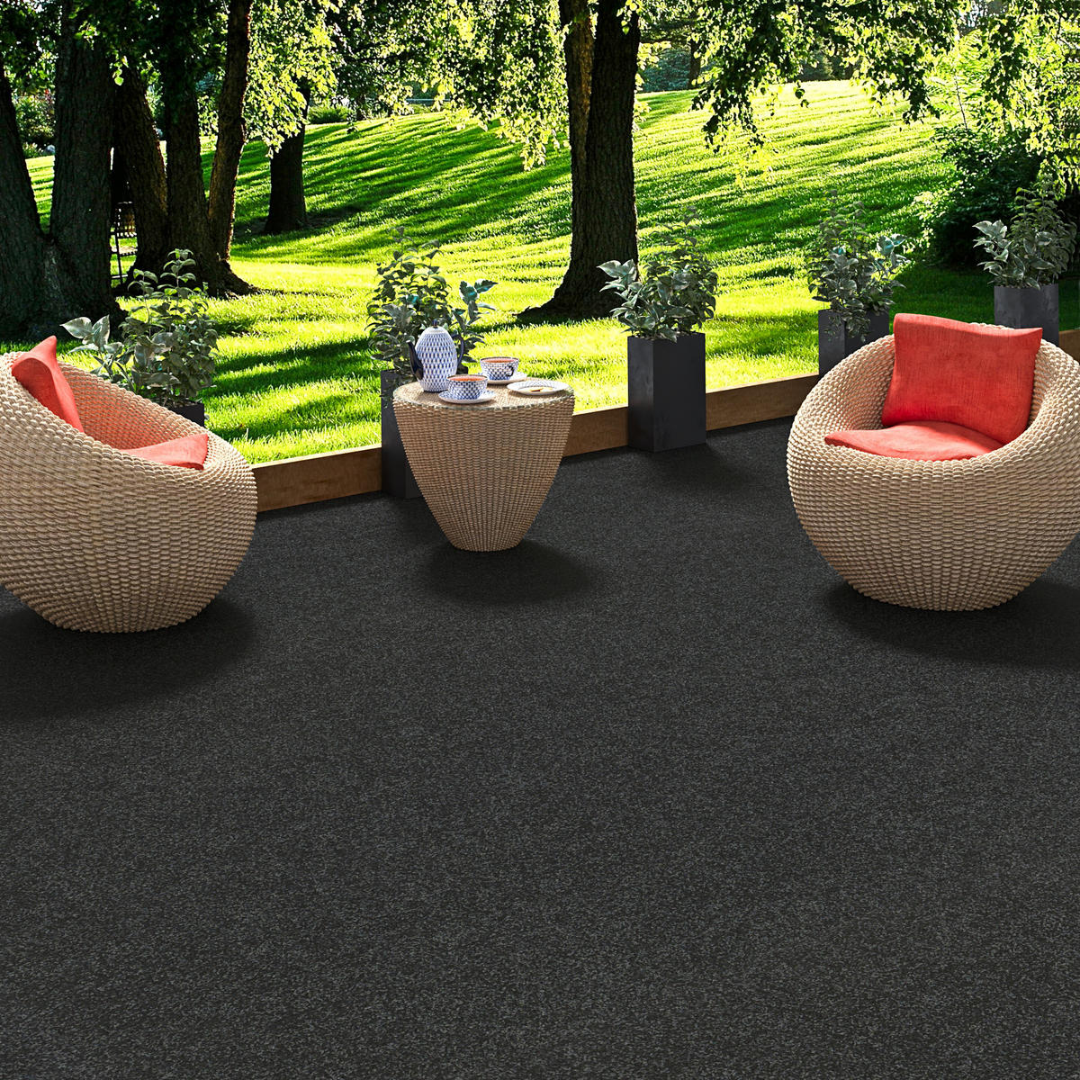 KUNSTRASEN RASENTEPPICH MIT NOPPEN KINGSTON - Anthrazit, Textil (400/50cm) - Snapstyle