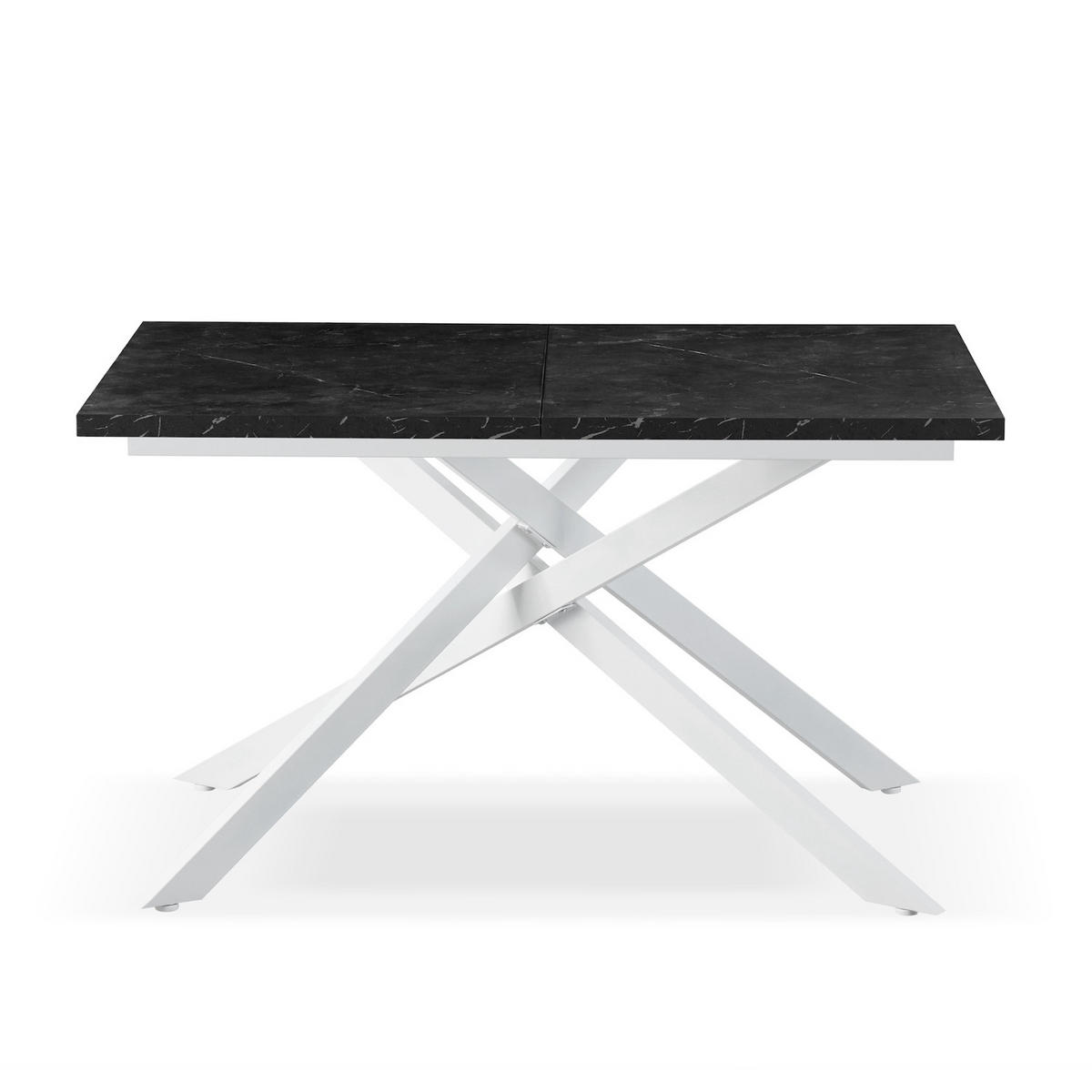 ESSTISCH BEA 120-160/80/76 cm Marmor-Schwarz - Anthrazit/Weiß, Holzwerkstoff/Metall (80/120/76cm) - B&D Home