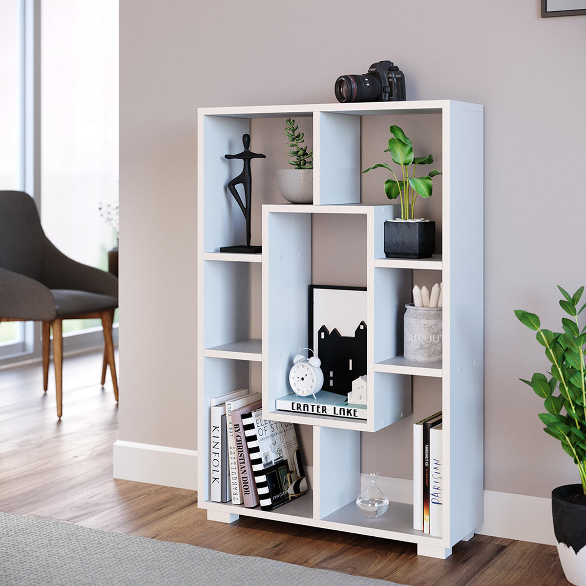 RAUMTEILER Domus Weiß 60.2 x 90 cm 7 Fächer - Weiß, Holzwerkstoff (60.2/90/20.1cm) - Vicco