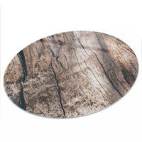 TISCHPLATTE fi80 cm – Holzstruktur - Braun, Glas (80/80/0.4cm) - Wallfluent
