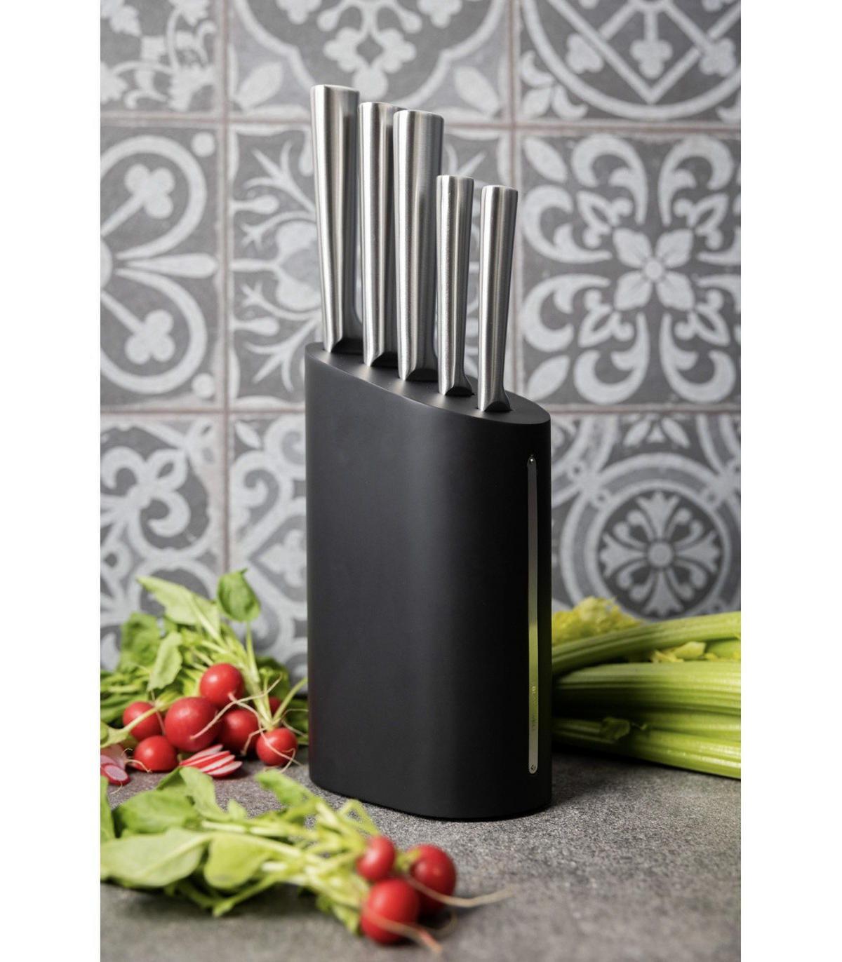 MESSERBLOCK 6-teilig - Schwarz, Metall (15/24/10cm)