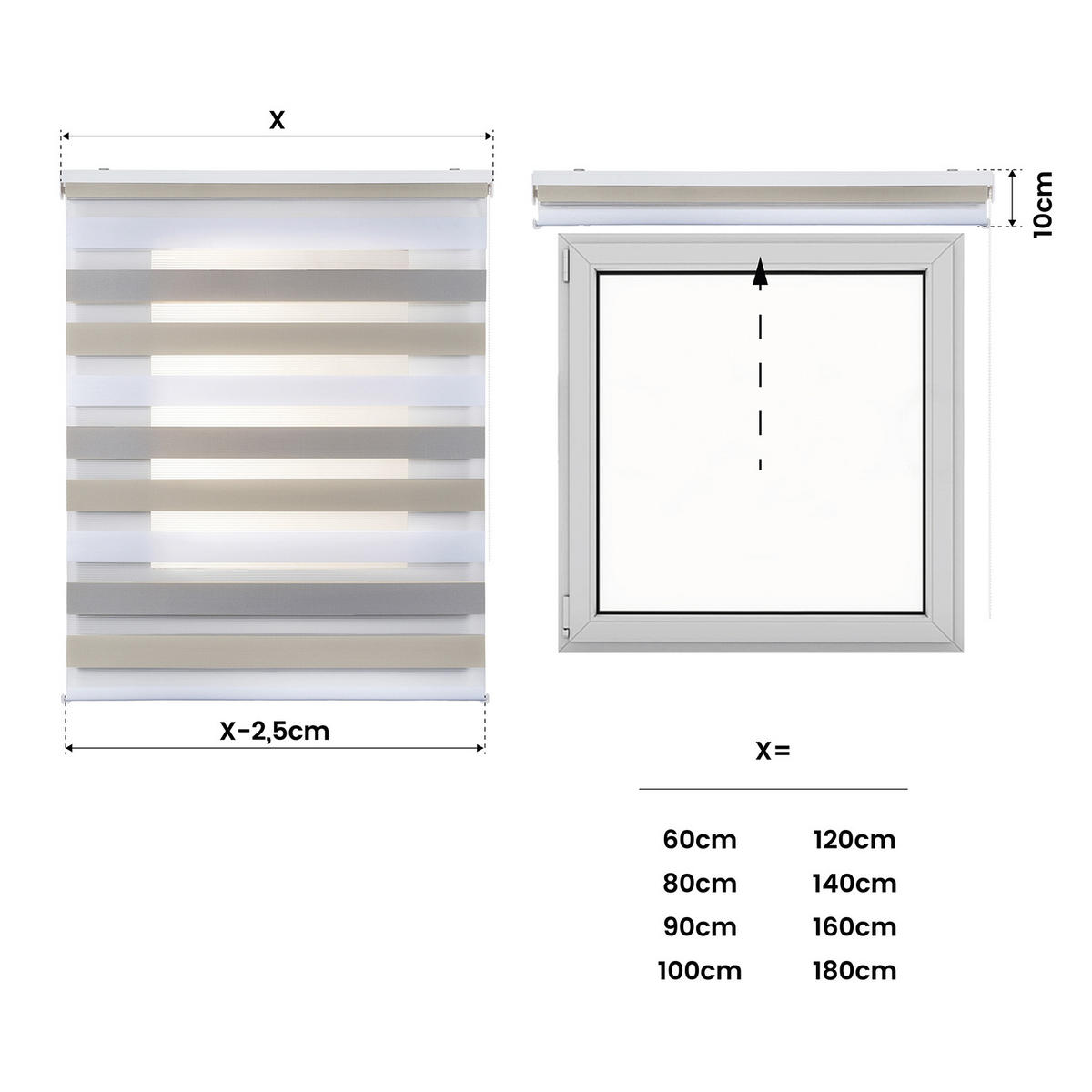 DOPPELROLLO Dreifarbig 60x180 cm - Multicolor, Kunststoff (60/180cm) - STORESDECO