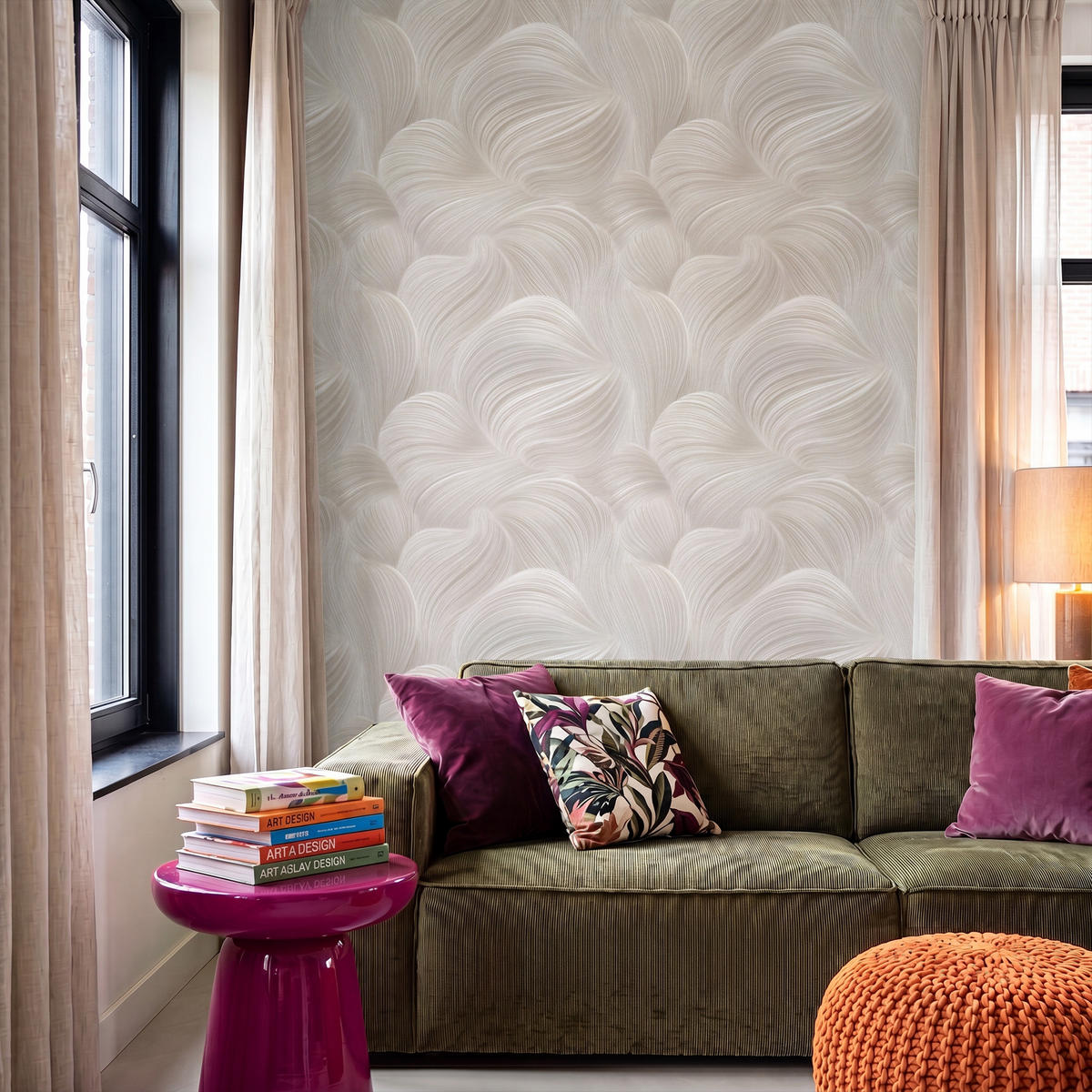 TAPETE - Lines - Ventilator - Beige - 160x240 cm - Creme, Papier (160/240cm) - OnlyWow