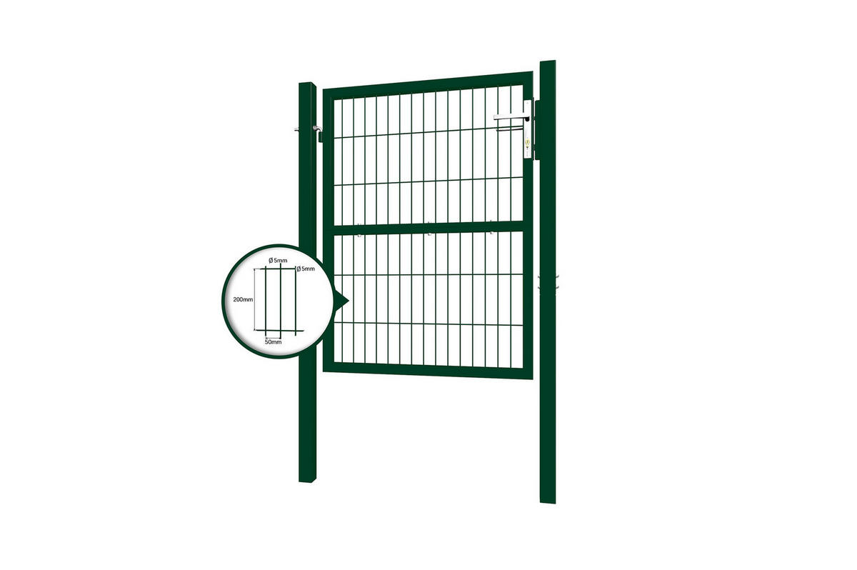 GITTERTOR Razo grün 1m H.120cm Metall - Grün, Metall (106/126cm) - Casanoov