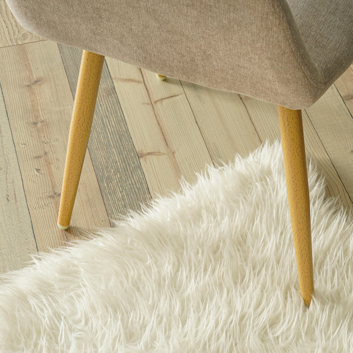 ARMLEHNSTUHL-SET 6 Stück in Eisen Mikrofaser - Beige, Textil/Metall (55/78/53cm) - Meubles Cosy