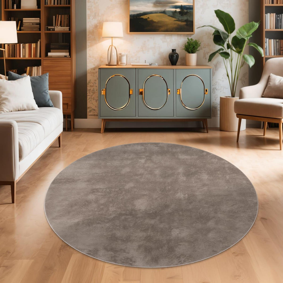 HOCHFLORTEPPICH 80/80 cm Soft 380 - Taupe, Kunststoff (80/80cm) - Paco Home