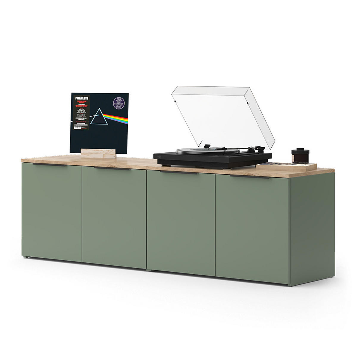 ŽIVÁ STĚNA Wido Zelená - Sonoma dub/zelená barva, kompozitní dřevo (80/50/40cm) - Vicco