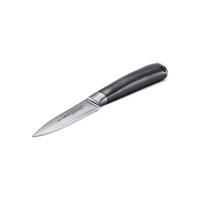 MESSER Damast Schälmesser 8,6 cm Pakkaholz - Schwarz, Metall (20cm) - KLAMER