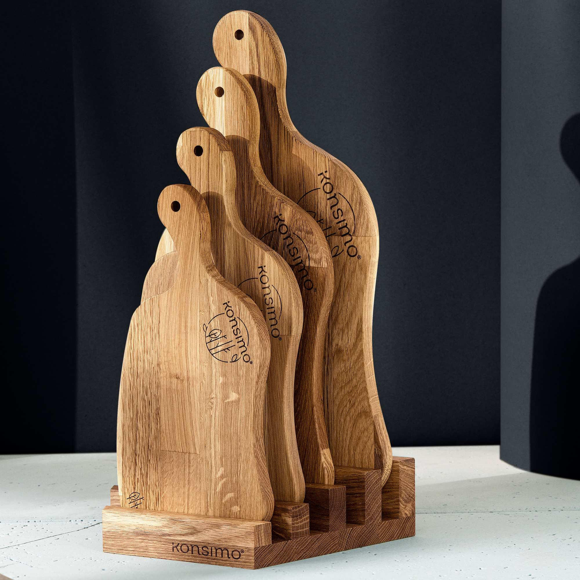 Thumbnail - Konsimo® Schneidebrett, Eiche, Holz, 49x8 cm, FSC 100%, Hergestellt in Europa, Küchenzubehör, Schneidebretter