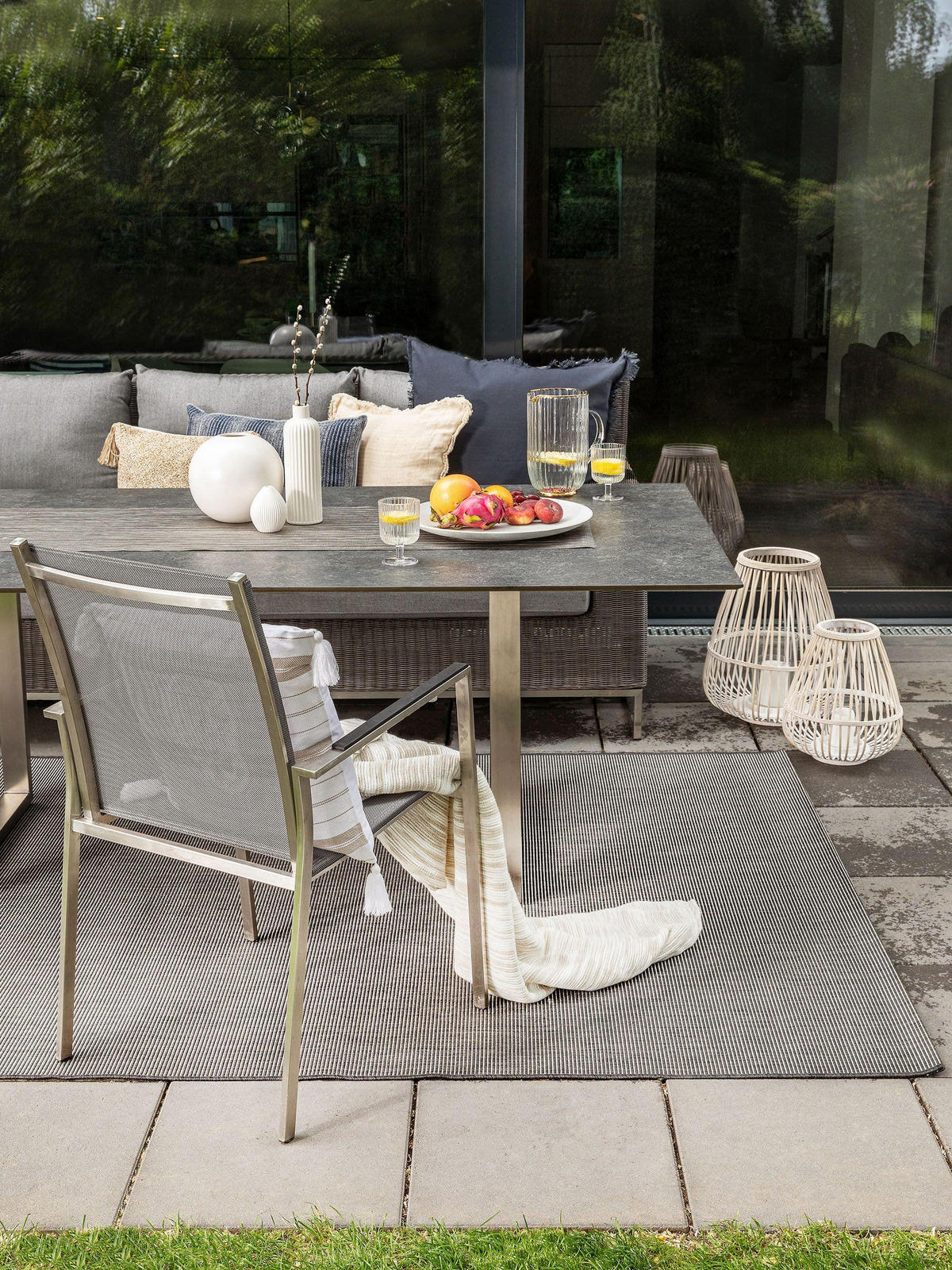 OUTDOORTEPPICH Metro Schwarz 120x170 cm - Schwarz, Textil (120/170cm) - benuta Nest