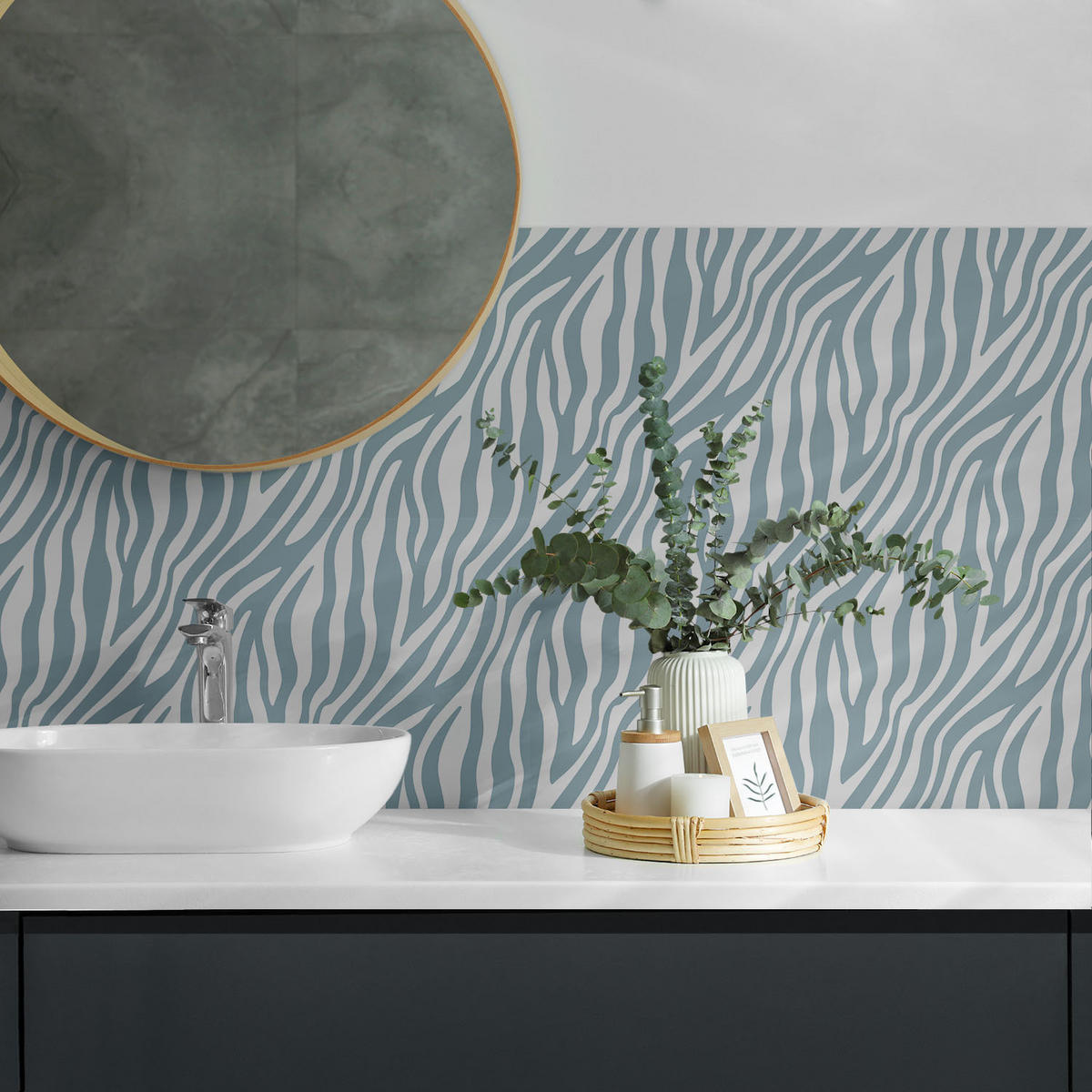 WANDPANEEL 9 Stück 30x30 cm selbstklebend Feravel - Türkis, Kunststoff (30/1.6/30cm) - Wallfluent