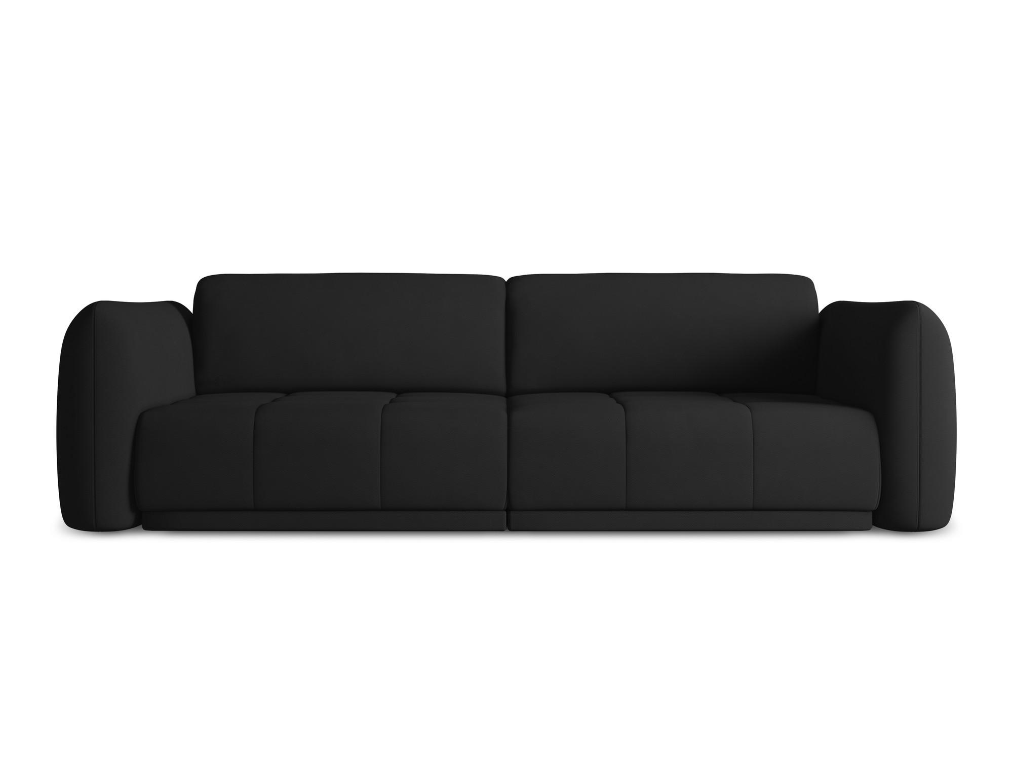 4-SITZER-SOFA Chenille Stoff Schwarz - Schwarz, Kunststoff/Textil (250/74/105cm) - Makamii