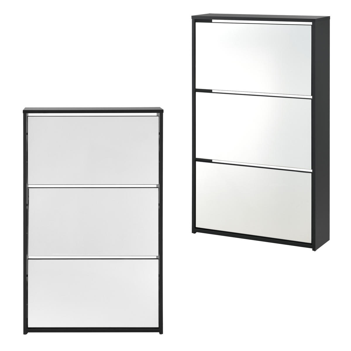 SCHUHKIPPER Vogar - Schwarz, Holzwerkstoff (63/102.5/17cm) - [en.casa]