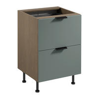 UNTERSCHRANK D60S2+1 AX – Sorento Grün – Grün / Eiche - Eichefarben/Grün, Holzwerkstoff (60/87/52cm) - ROYAL24_MARKT