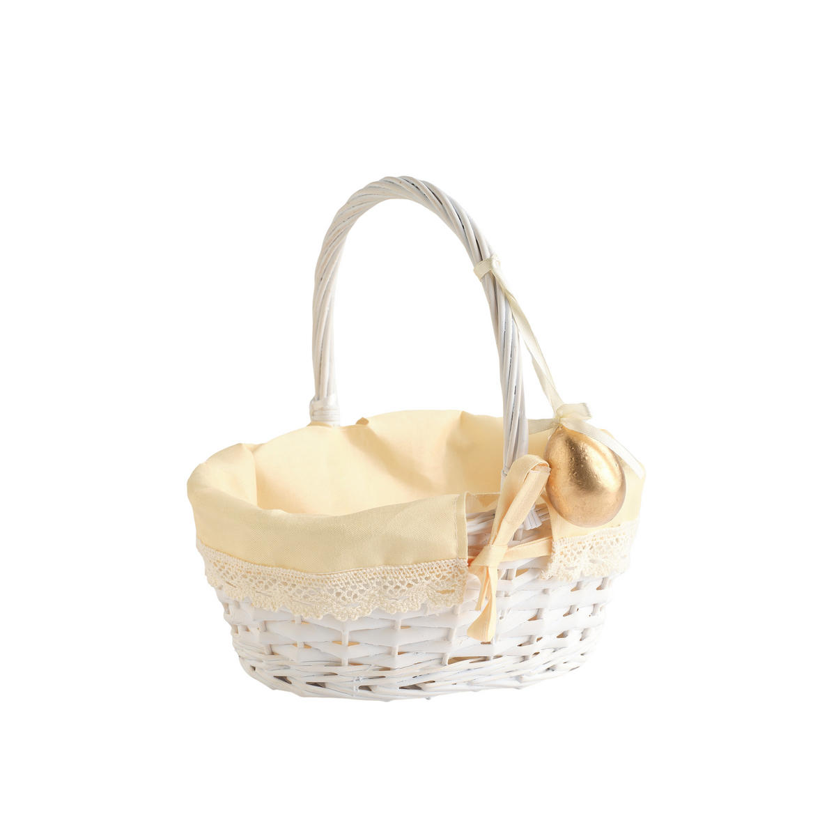 KORB MIT HENKEL Eggita - Weiß, Naturmaterialien (18/25/24cm) - home&you