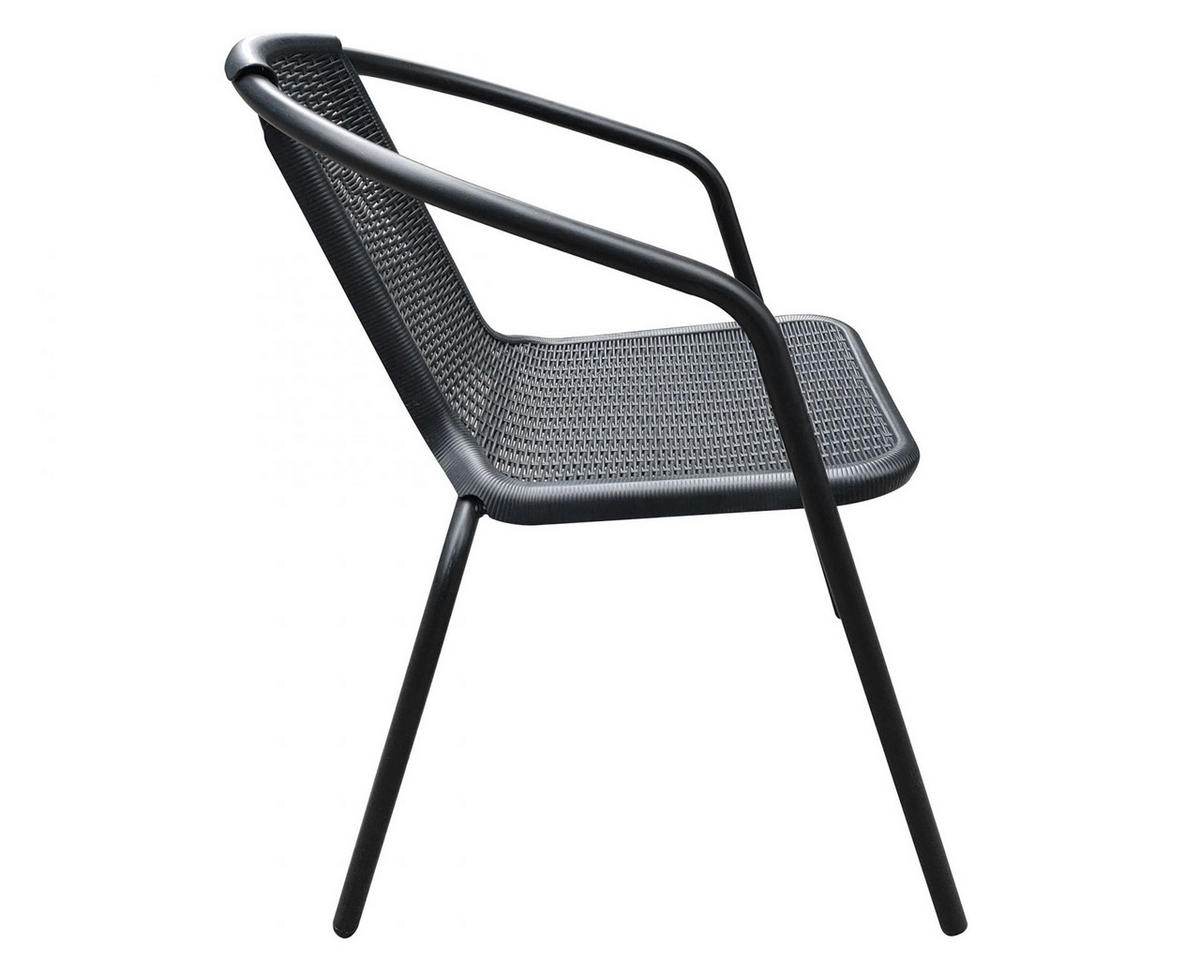 STAPELSTUHL Ibiza 52x54x72 cm, Metall, Schwarz - Schwarz, Metall (52/72/54cm) - dasmöbelwerk