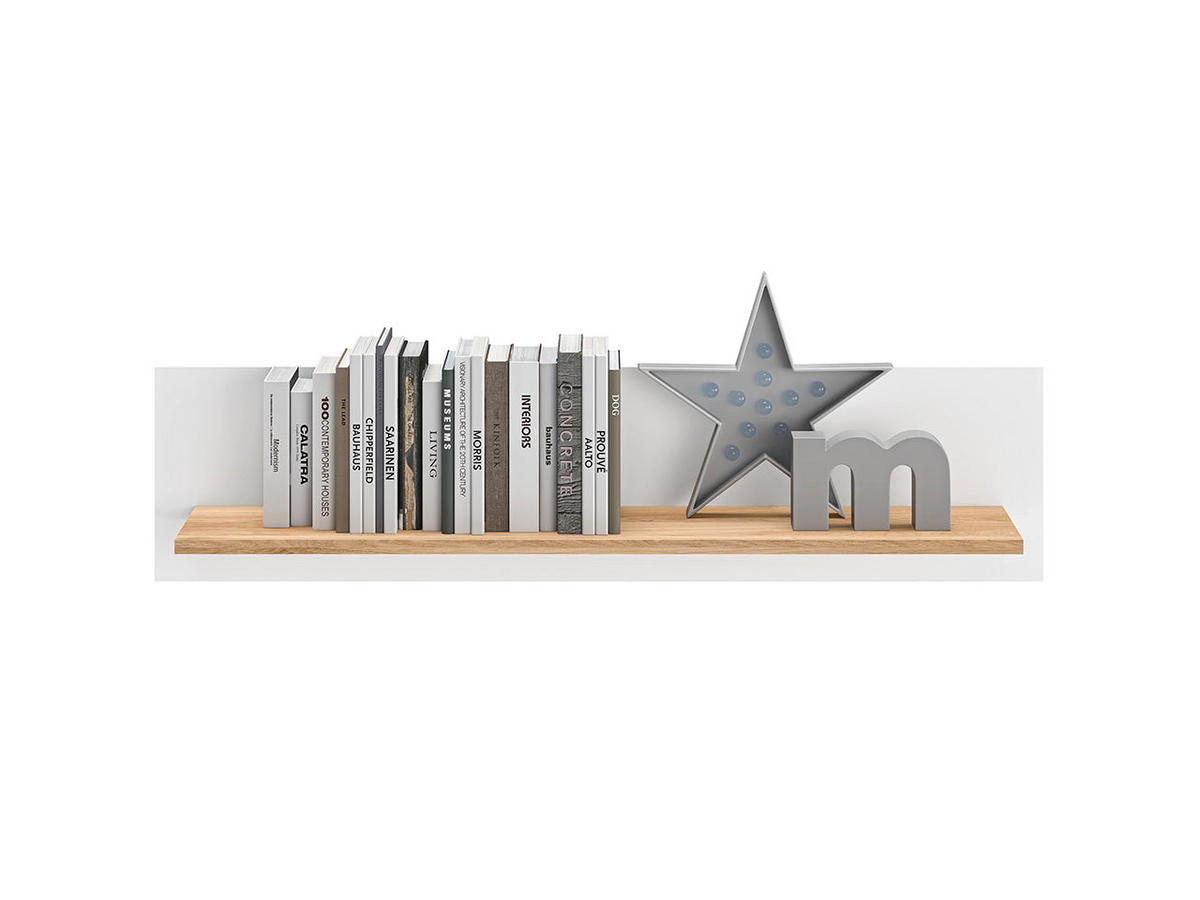 WANDREGAL – 101 cm – Torino – Weiß - Weiß, Holzwerkstoff (101/25/21cm) - hi-markt