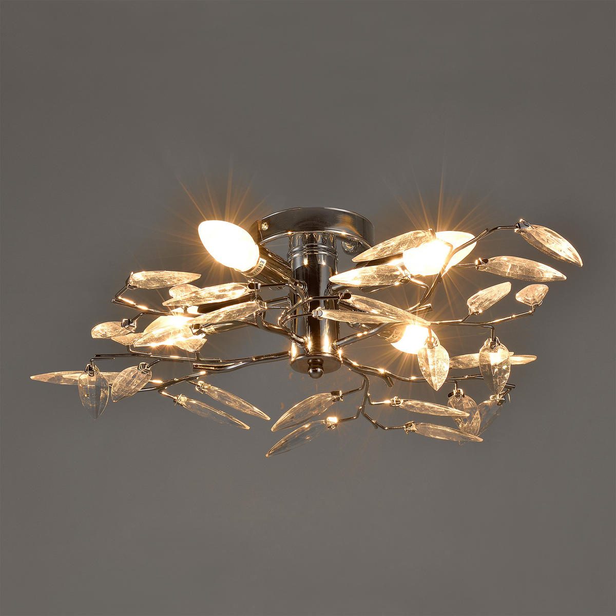 DECKENLEUCHTE Kira - Chromfarben/Silberfarben, Metall (47.5/47.5/15cm) - lux.pro